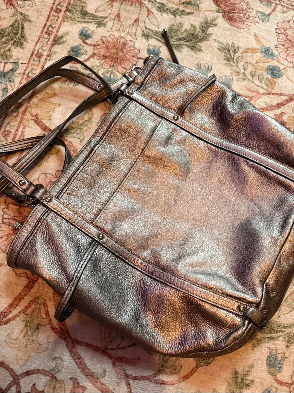 Coach Audrey Metallic Leather Cinched Tote Style 19567